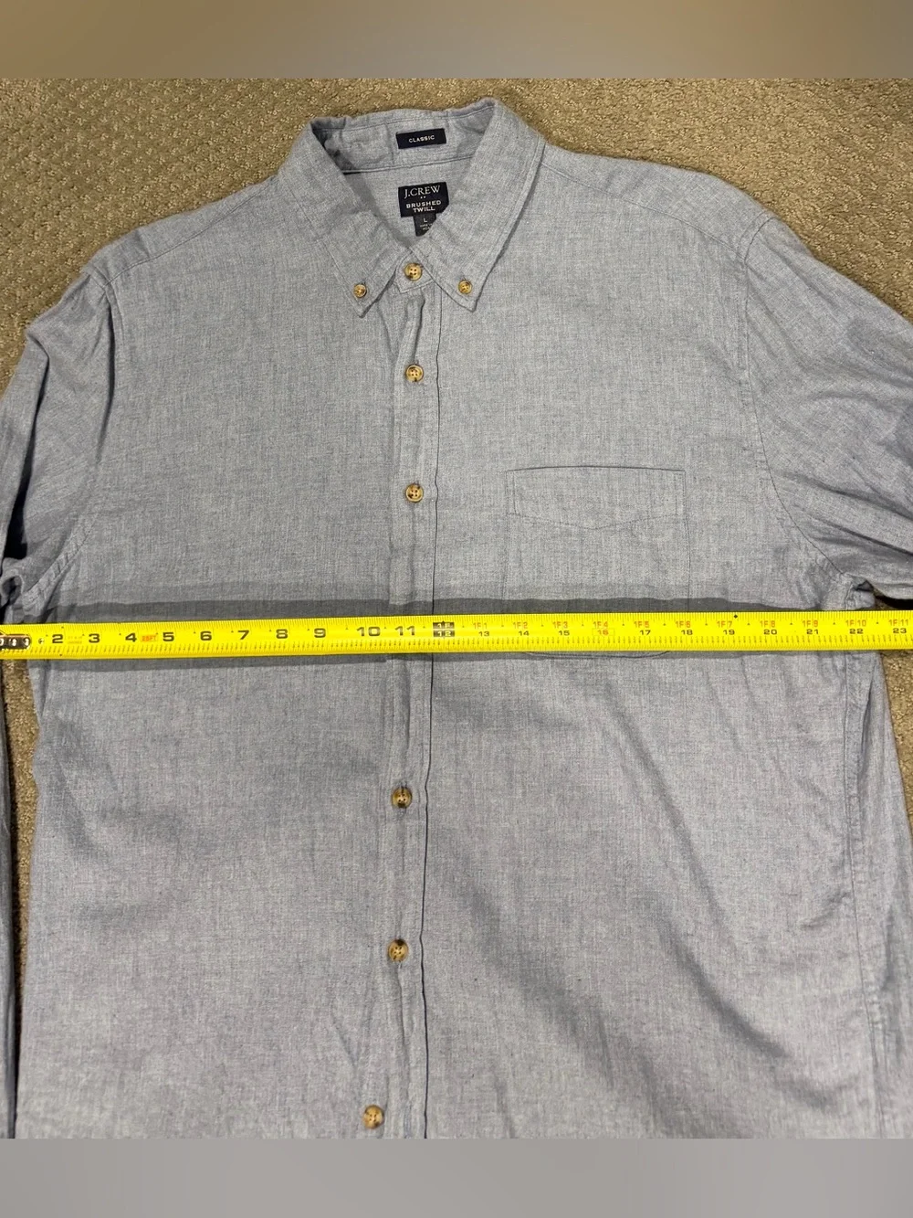 J. Crew Men's Light Blue Brusjwd Twill Button-Down Shirt
